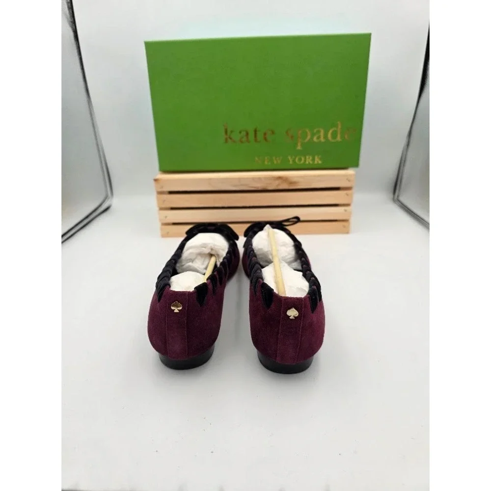 Kate Spade Kalani Flats Womens 8.5M Deep Cherry Suede S21011‎ Gothic Whimsgoth